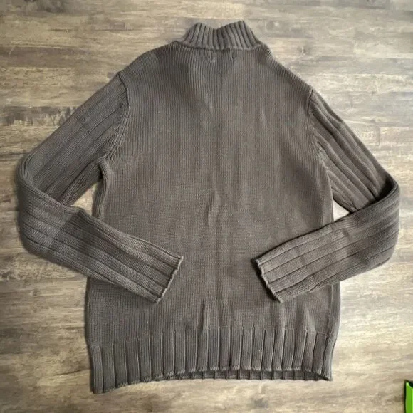 Ralph Lauren‎ Polo Jeans Co Cotton Chunky-Knit 1/4 Zip Sweater Size Medium VTG - Picture 7 of 7